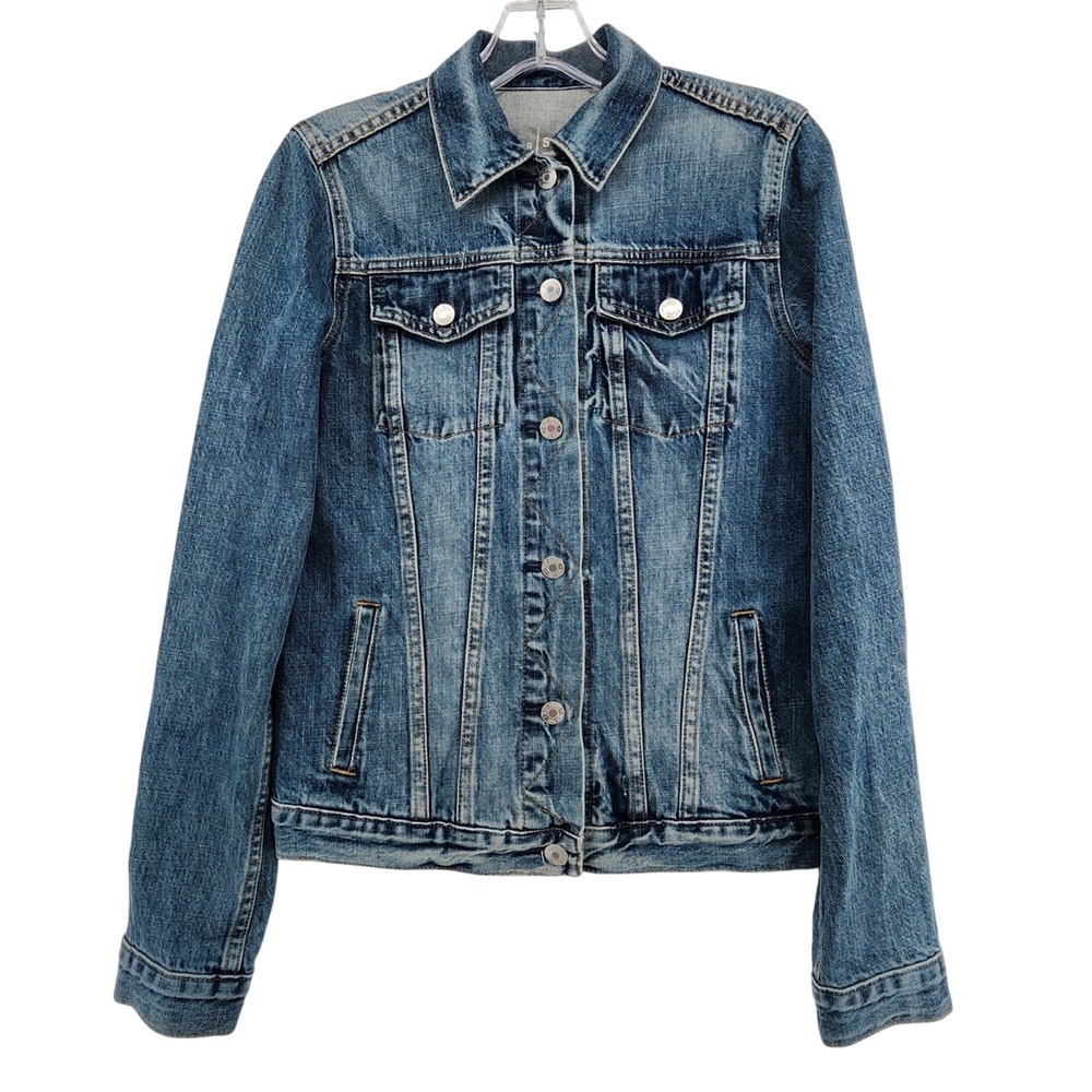 Gap Small Tall Blue Denim Jacket 1969 Classic Trucker Jean Coat Casual Work VTG